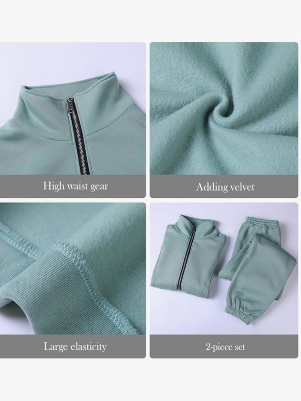 Purple Zip-Up Sweatshirt Set - Picture 3 of 3